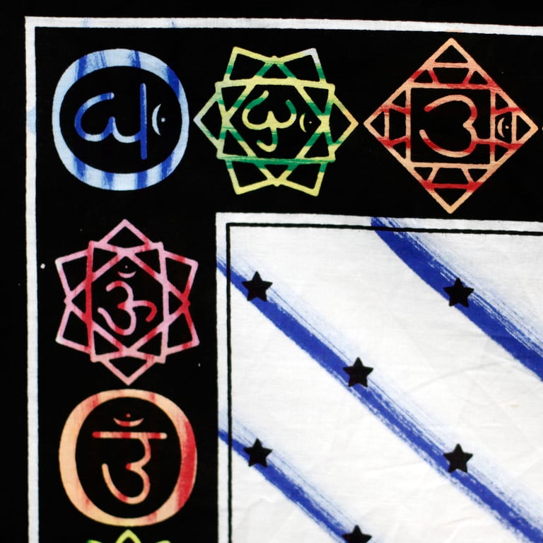 Handbrushed Cotton Wall Art - Chakra Buddha Meditation Decor