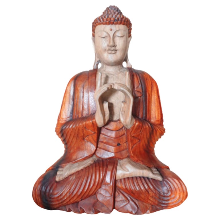60cm Hand-Carved Buddha Statue - Two Hands - Premium Artisan Crafted