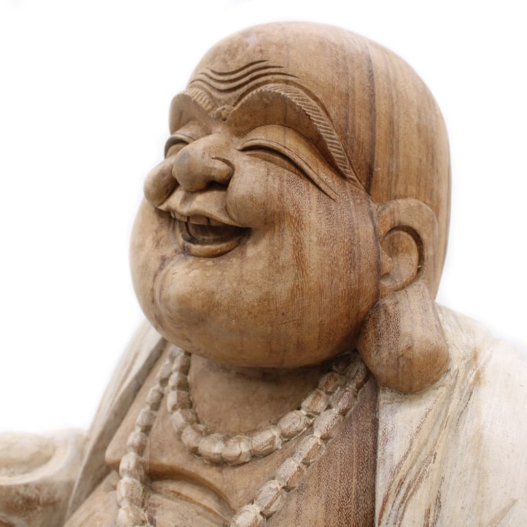 50cm Whitewash Happy Buddha Statue - Decorative Home Accessory