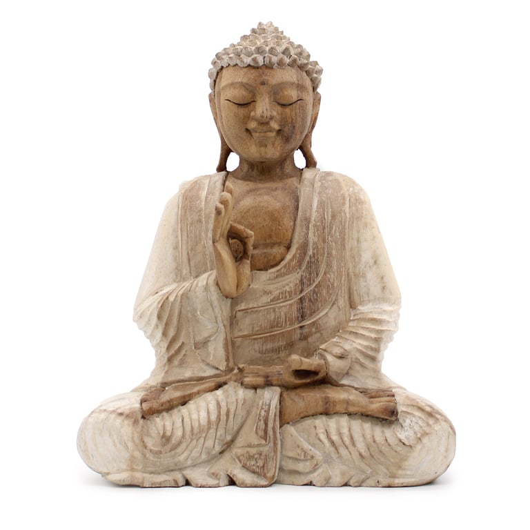 30cm Whitewash Buddha Statue (Teaching Transmission)