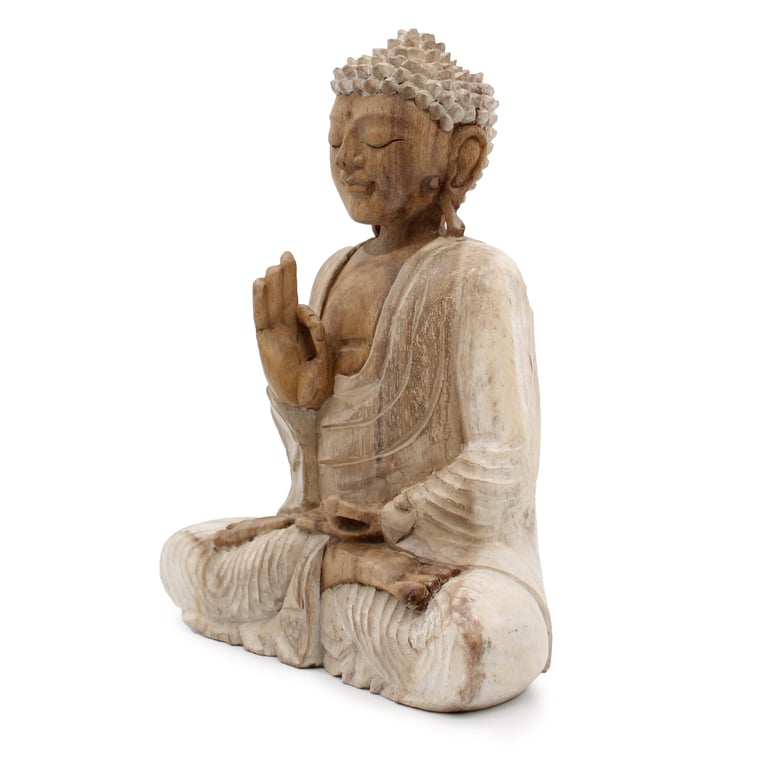 30cm Whitewash Buddha Statue (Teaching Transmission)