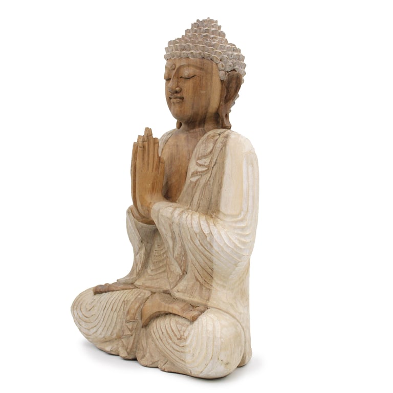 40cm Whitewash Buddha Statue - Decorative Artwork by Brand/Model