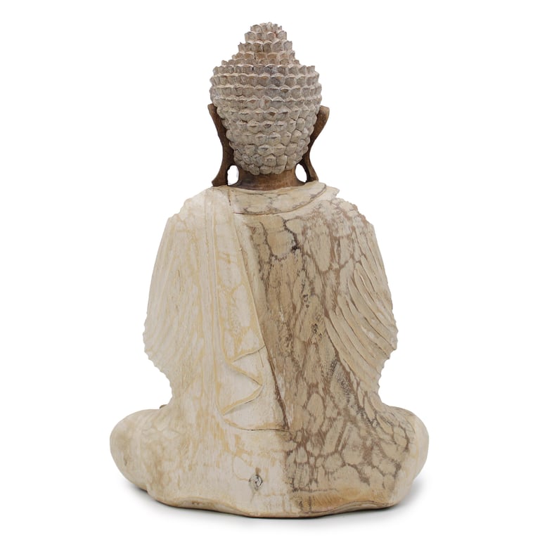 40cm Whitewash Buddha Statue - Decorative Artwork by Brand/Model