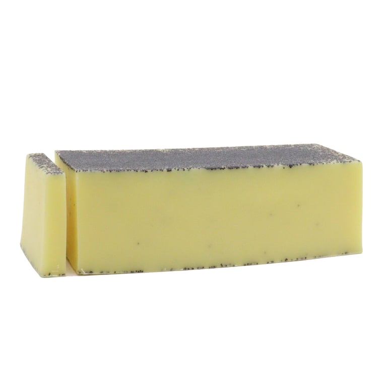 Natural Lemon Poppy Seed Soap Loaf - Invigorating & Moisturizing, Handcrafted