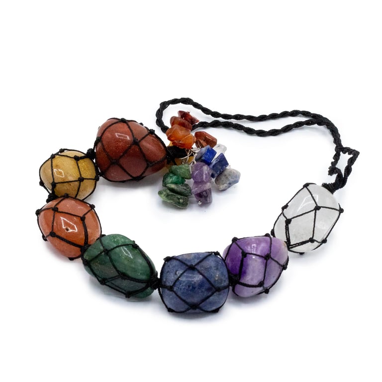 Seven Chakra Chips Hanging Chakra Stone Pendant for Spiritual Balance and Healing