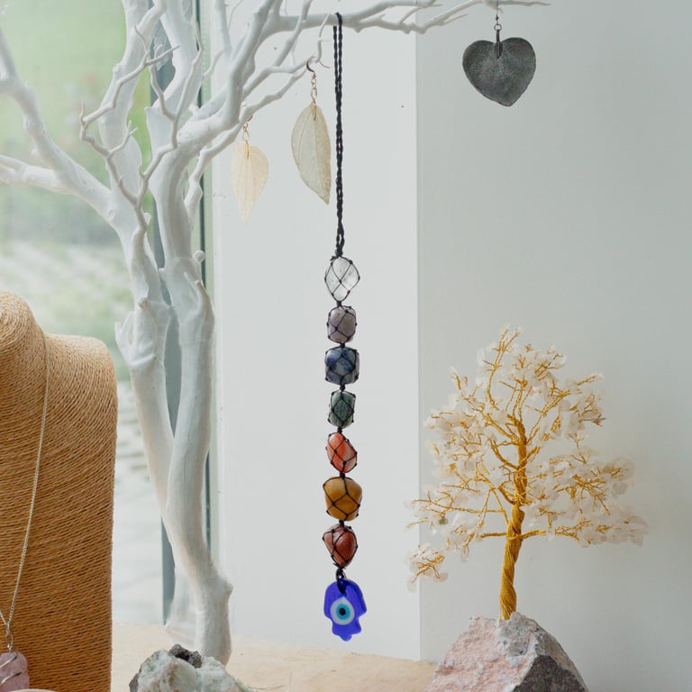 Hansa Hanging Chakra Stone Pendant for Balance and Healing