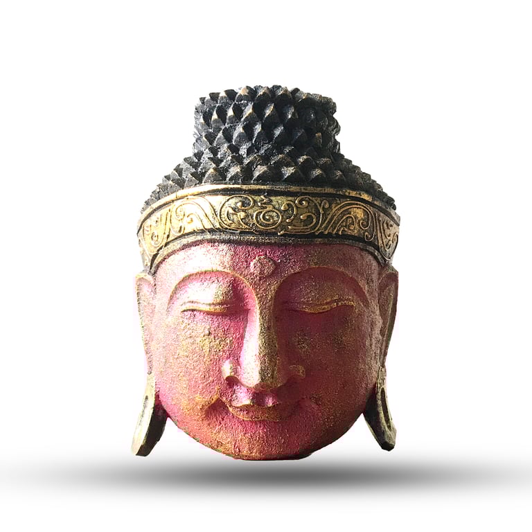 25cm Red Shine Buddha Head Decor - Home Decoration Item