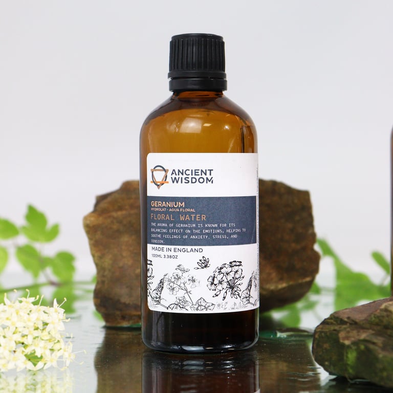Geranium Hydrolat - 100ml Organic Natural Skincare Toner with Floral Fragrance