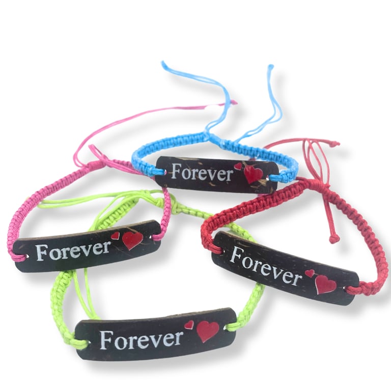 Handmade Artisanal Friendship Bracelets - Coconut Print Friends Custom Beach Themed Accessory