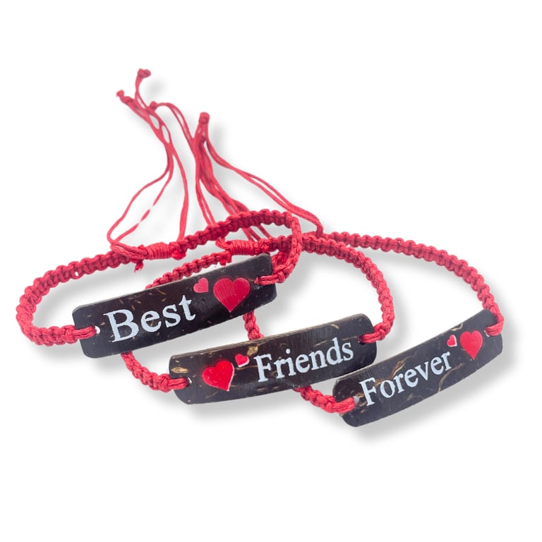 Handmade Artisanal Friendship Bracelets - Coconut Print Friends Custom Beach Themed Accessory