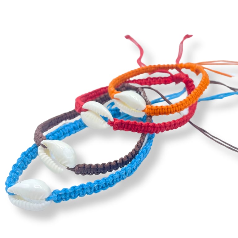 Handmade Cowrie Chums Shell Friendship Bracelets - Boho Handcrafted Jewelry