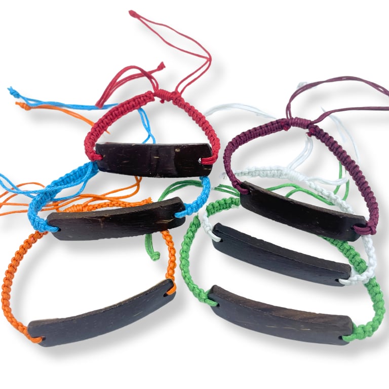 Handmade Custom Coconut Friendship Bracelets - Unprinted DIY Kit