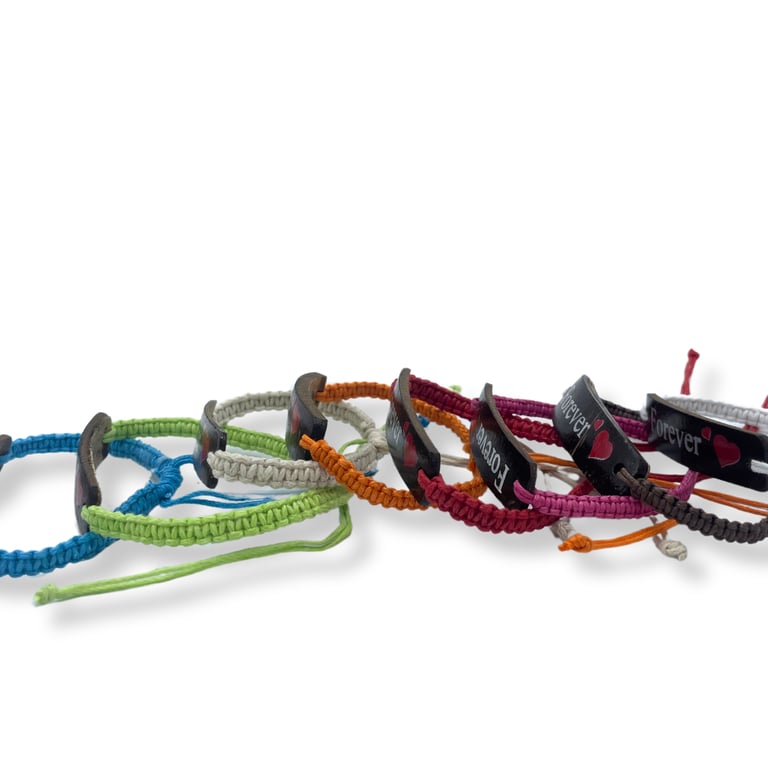 Handmade Custom Coconut Friendship Bracelets - Unprinted DIY Kit