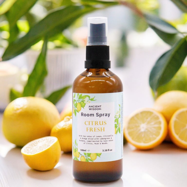 Citrus Fresh 100ml Home Fresh Room Spray - Indoor Air Freshener and Fragrance Spritzer for a Refreshing Home Atmosphere