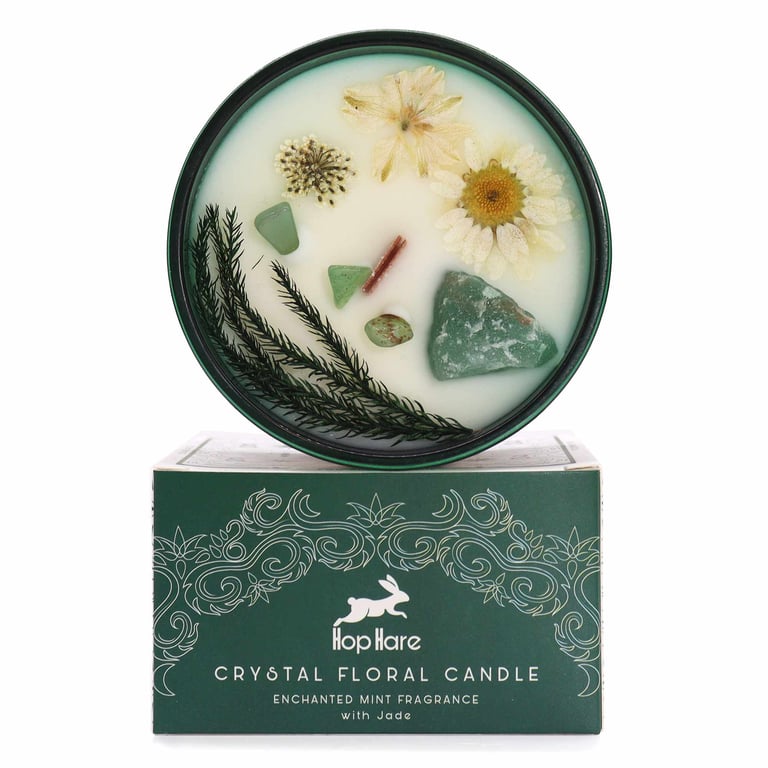 Hop Hare Crystal Magic Flower Candle - The Magician, Enchanted Ambiance with Vibrational Energy