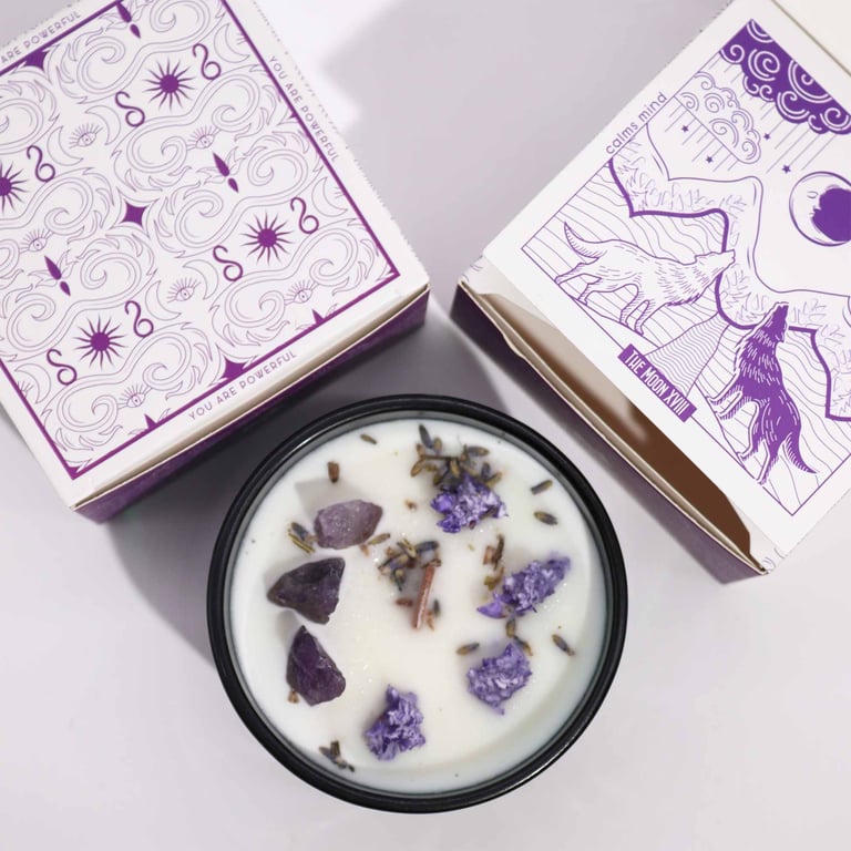 Hop Hare Crystal Magic Flower Candle - The Moon, Decorative Bath & Body Candle