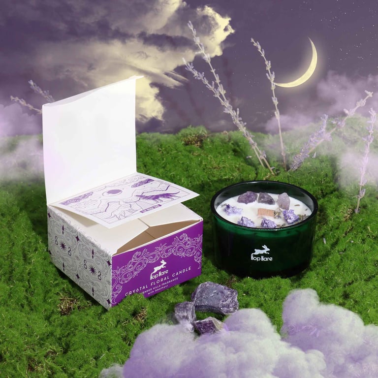 Hop Hare Crystal Magic Flower Candle - The Moon, Decorative Bath & Body Candle