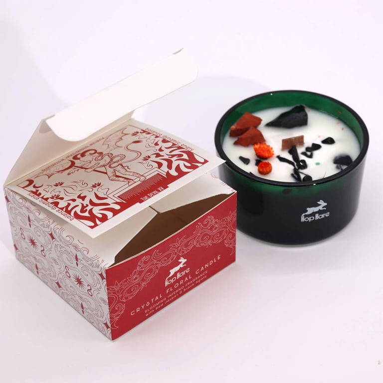 Hop Hare Crystal Magic Flower Candle - The Devil: Witchcraft and Fantasy Aromatherapy Candle