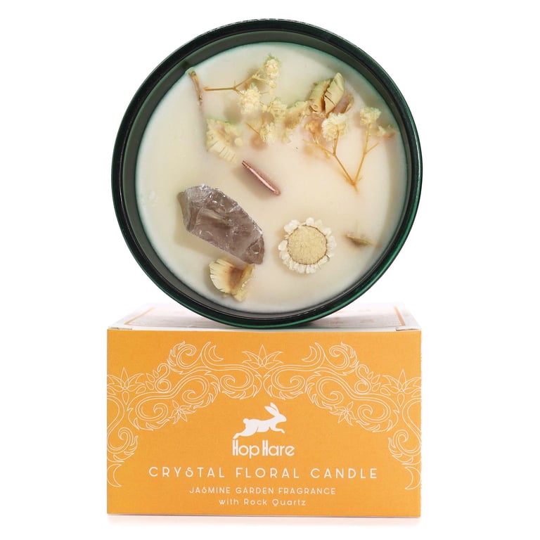 Hop Hare Crystal Magic Flower Candle - The Lion, a Magical Home Decor Crystal Candle
