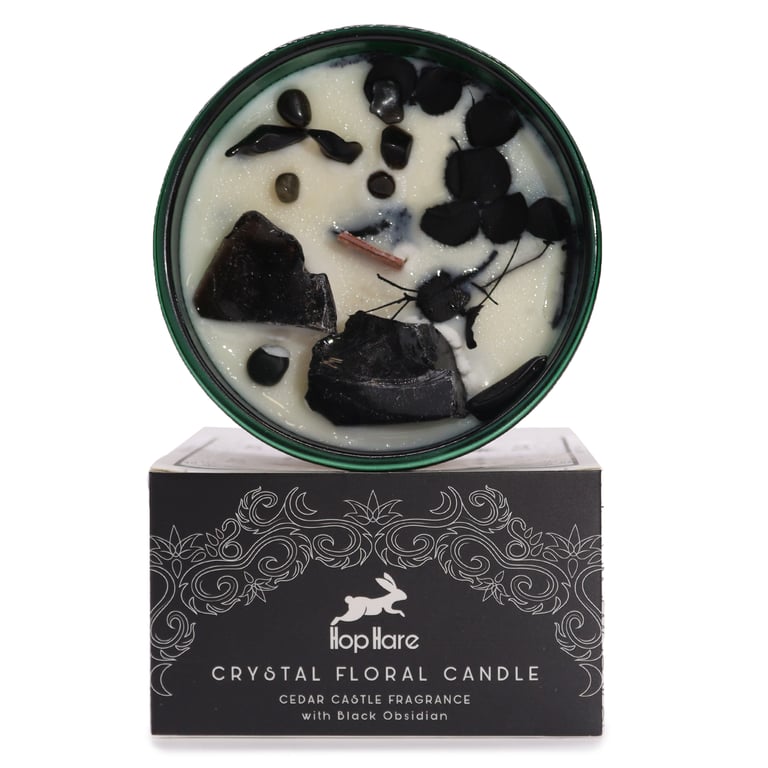 Hop Hare Crystal Magic Flower Candle - Knight of Swords Energy & Protection Decoration