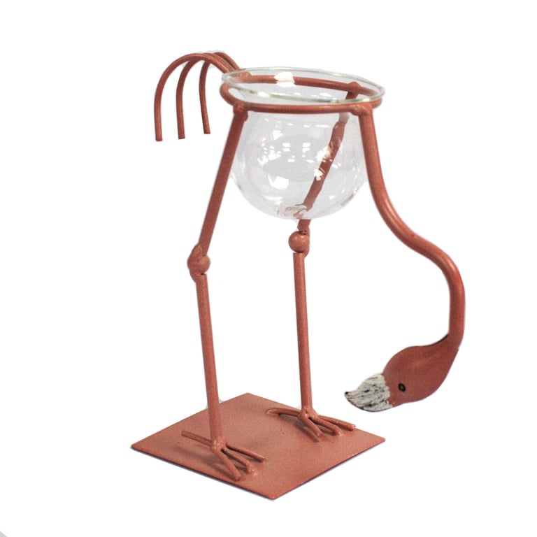 Hydroponic Decorative Flamingo - Pink Metal Design 3 (BrandName)