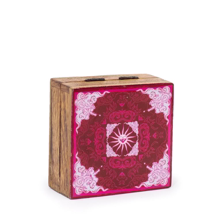 Hop Hare Small Enameled Square Box - Heart & Cupid Home Decor Accent