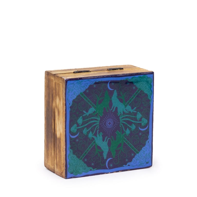 Wolf & Moon Hop Hare Small Enameled Square Box - Home Decor Gift