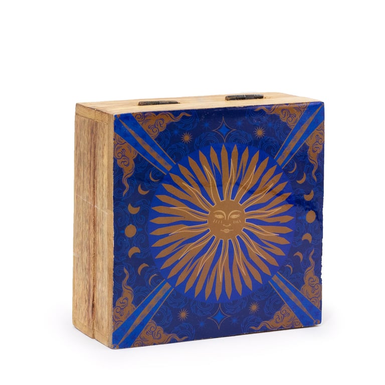 Hop Hare Medium Enameled Square Jewelry Box - The Sun Design
