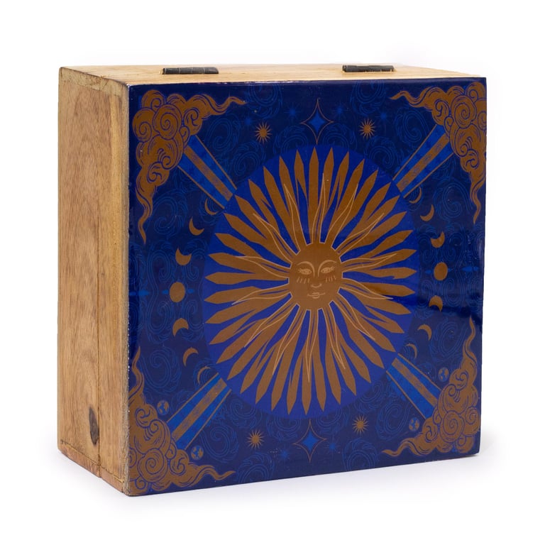 Hop Hare Enameled Square Box - The Sun Design Jewelry Storage Gift Box