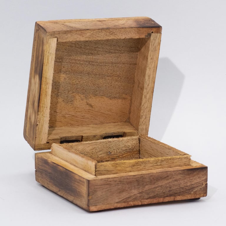 Hop Hare Enamel Square Box with Lion & Snakes Design - Handcrafted Gift Jewelry Box