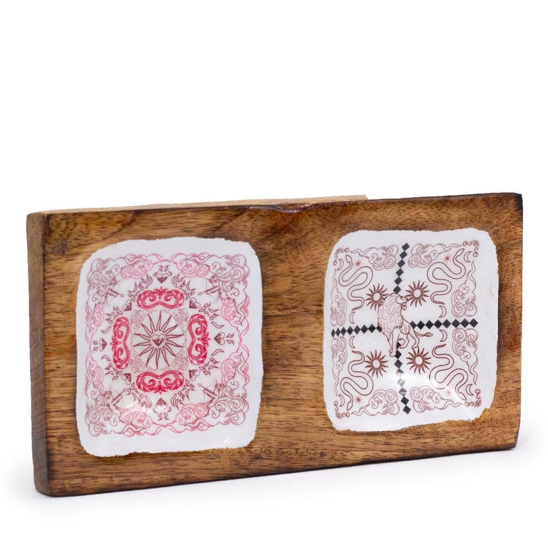 Hop Hare Enameled Double Trinket Tray - Cupid & Lion Enamel Metal Decorative Giftware Set