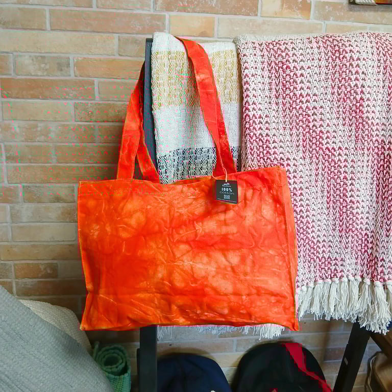 Handy Bag Desert Orange Stonewash Effect Casual Timeless Handbag