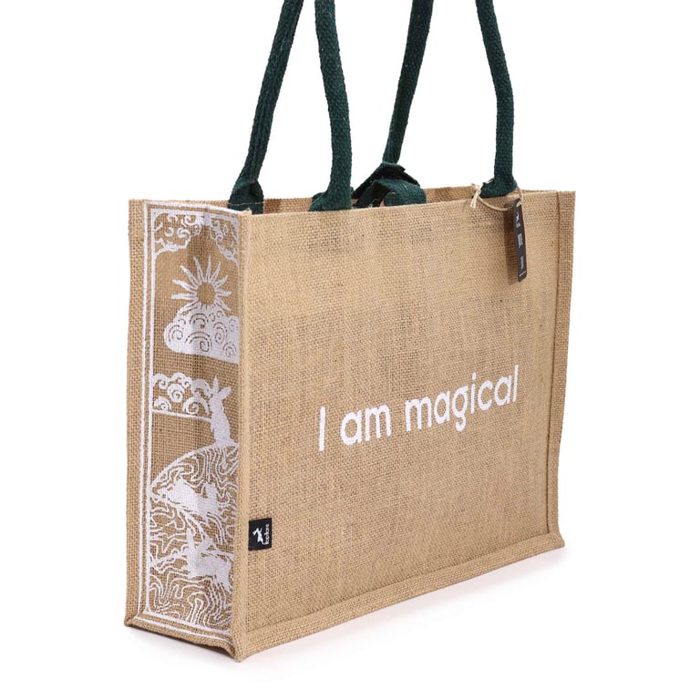 Hop Hare Jute Big Bag - Eco-Friendly Home Decor Bag with Magical Touch