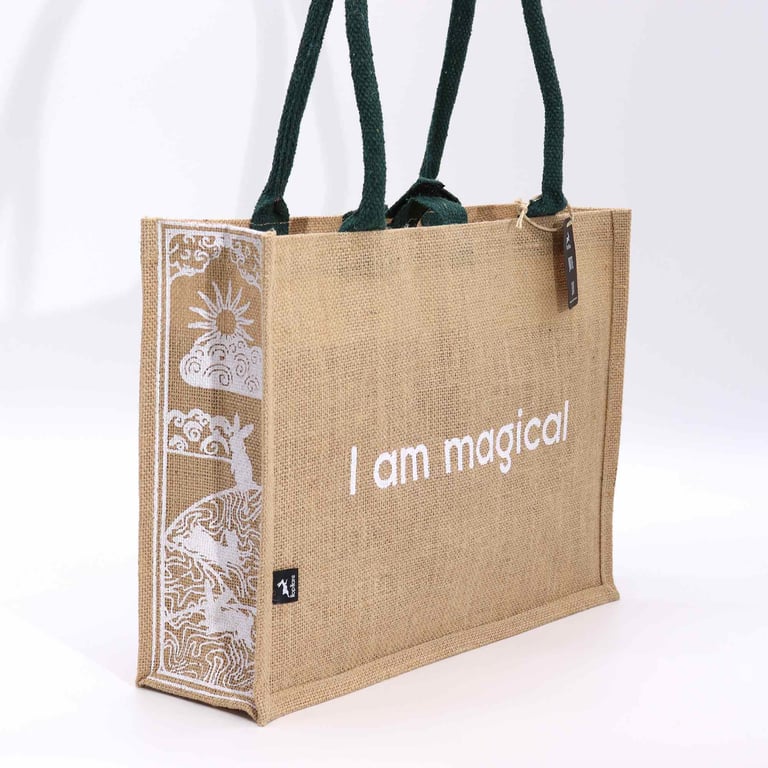 Hop Hare Jute Big Bag - Eco-Friendly Home Decor Bag with Magical Touch