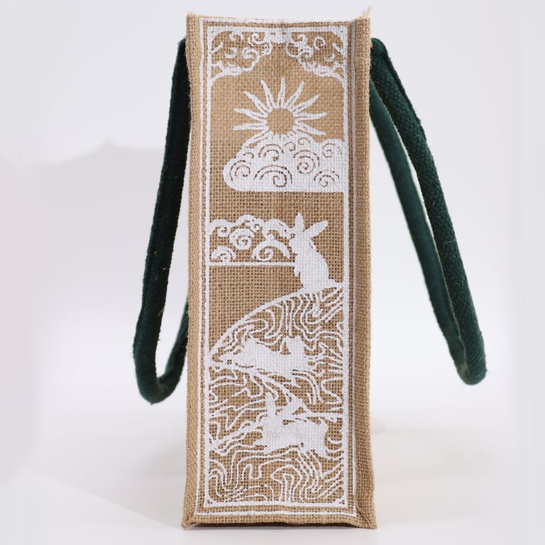 Hop Hare Jute Big Bag - Eco-Friendly Home Decor Bag with Magical Touch
