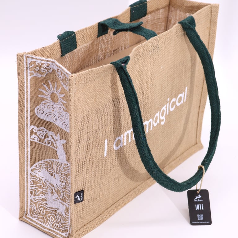 Hop Hare Jute Big Bag - Eco-Friendly Home Decor Bag with Magical Touch