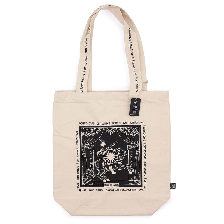 Handmade Hop Hare I am Brave Canvas Tote Bag - Fashionable and Durable Handbag