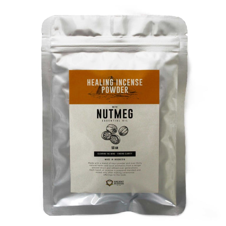 Nutmeg Healing Incense Powder - Natural Relaxing Home Aromatherapy 50gm