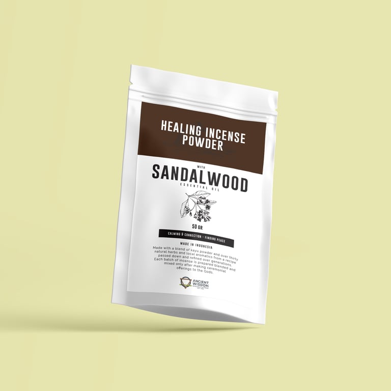 Healing Sandalwood Incense Powder - 50gm Natural Home Aromatherapy Relaxation Formula