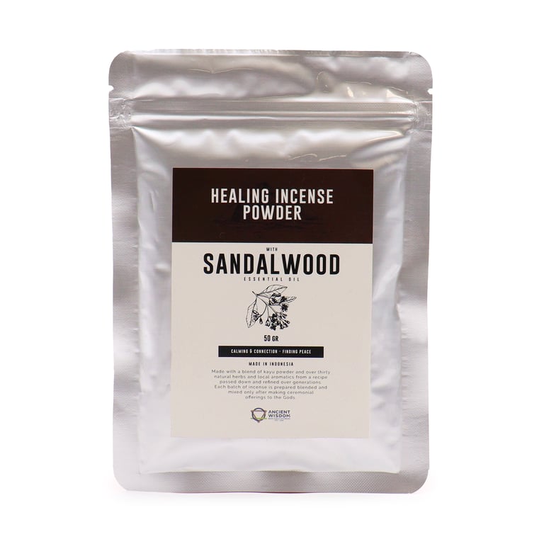 Healing Sandalwood Incense Powder - 50gm Natural Home Aromatherapy Relaxation Formula