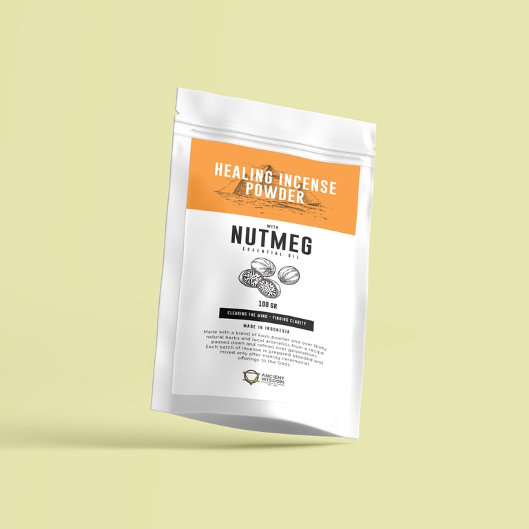 Nutmeg Healing Incense Powder - 100gm Natural Stress Relief Aromatherapy