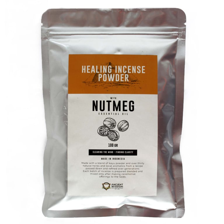 Nutmeg Healing Incense Powder - 100gm Natural Stress Relief Aromatherapy