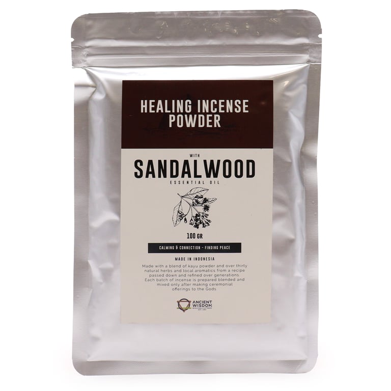Healing Sandalwood Incense Powder - 100gm Natural Aromatic Spiritual Blend