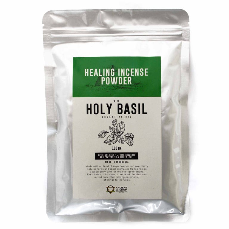 Healing Holy Basil Incense Powder - 100gm Sacred and Therapeutic Blend