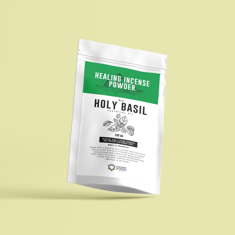 Healing Holy Basil Incense Powder - 100gm Sacred and Therapeutic Blend