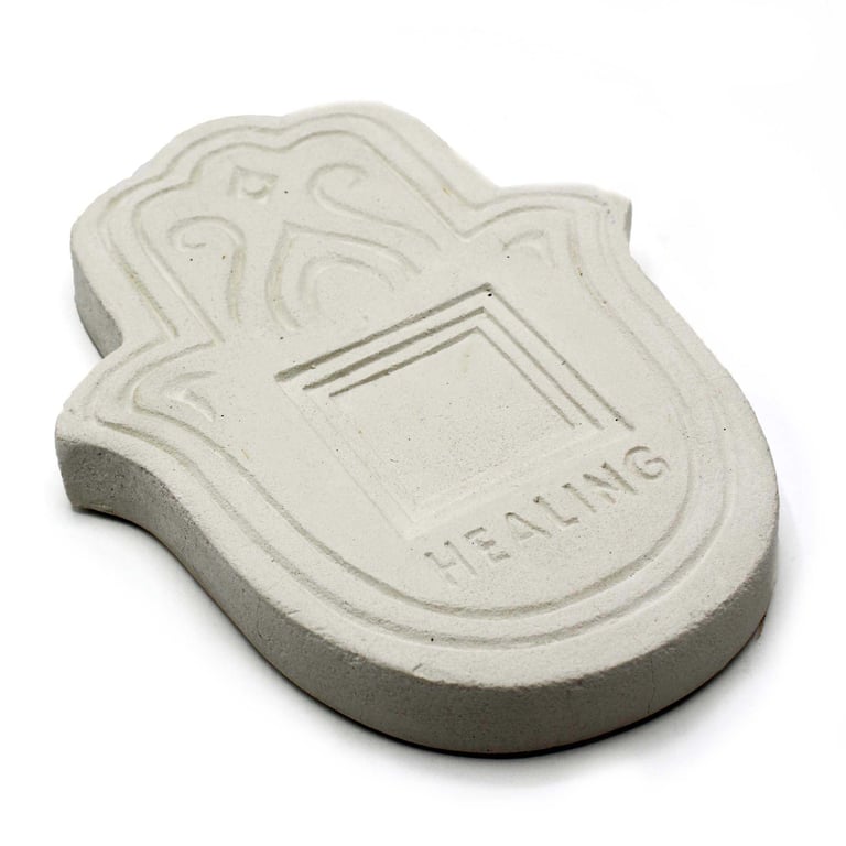 Healing Incense Plate - Natural White Stone Effect for Meditation and Aromatherapy