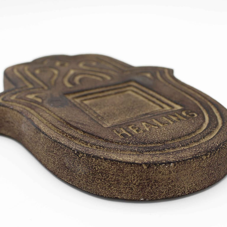 Antique Stone Effect Healing Incense Plate for Meditation and Spiritual Relaxation