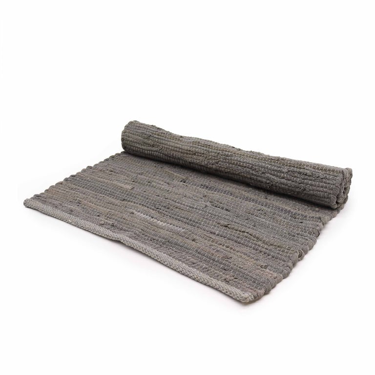 Handloom Cotton Rug - Charcoal Medium (Indian Artisan Crafted)