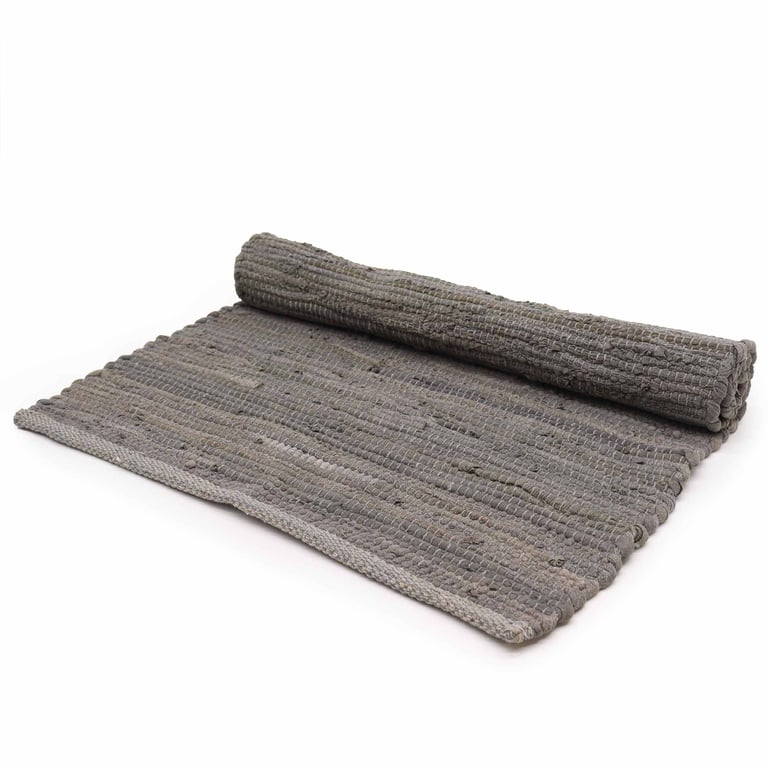 Handloom Cotton Rug - Large, High-Quality Indian Chacoal