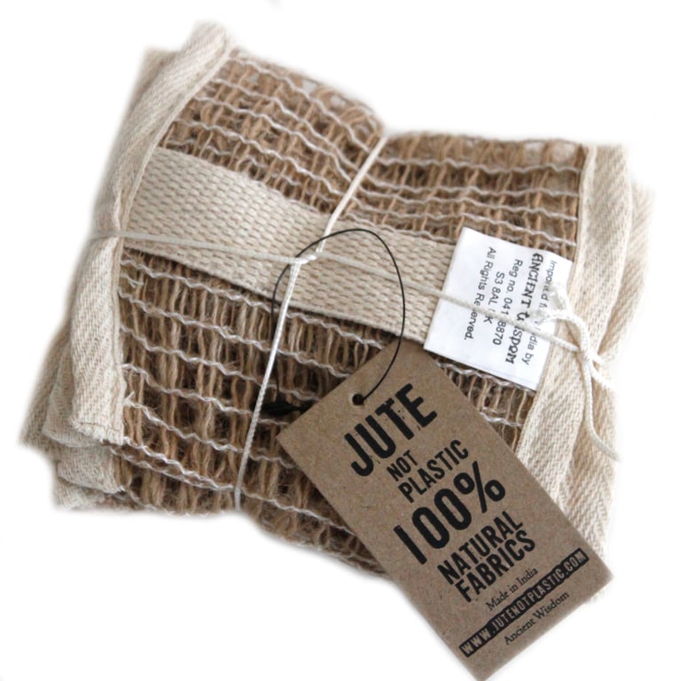 Soft Jute Reusable Soap Bag - Eco-Friendly Natural Fiber Washcloth Holder for Bath Time